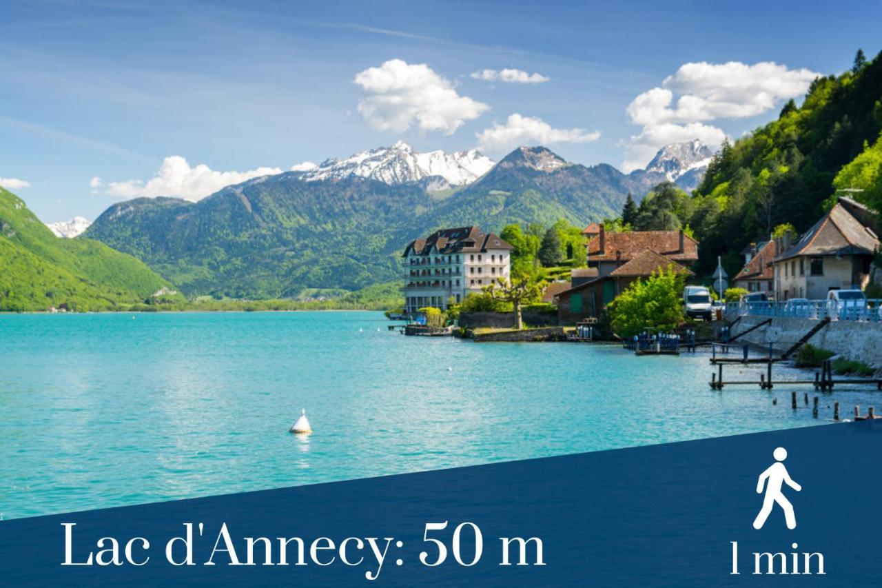 Homey Montaigne - New - A 1 Min A Pied Du Lac D'Annecy - 2 Balcons Prives - Appartement Avec 2 Chambres - Stationnement Gratuit Toute L'Annee Sauf En Ete - Juin A Aout Ngoại thất bức ảnh